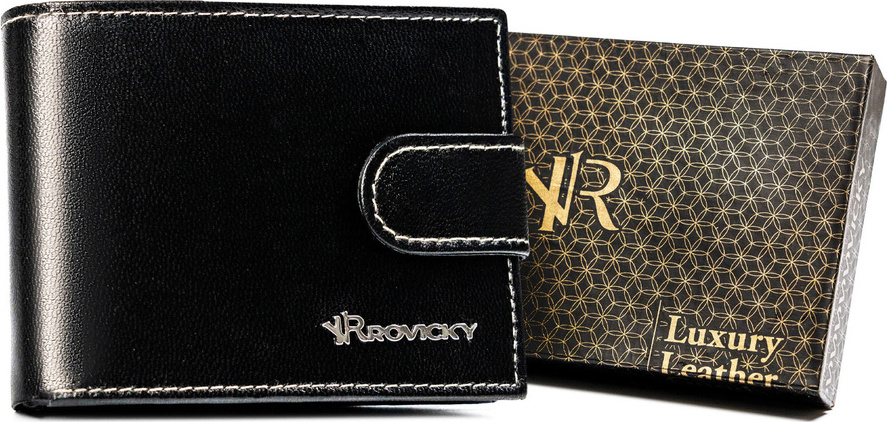 Rovicky čierna malá kožená peňaženka L228 R-RM-24-15L-GCL Veľkosť: ONE SIZE