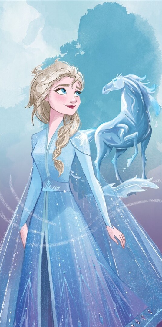 Svetlomodrá dievčenská plážová osuška Frozen Veľkosť: ONE SIZE