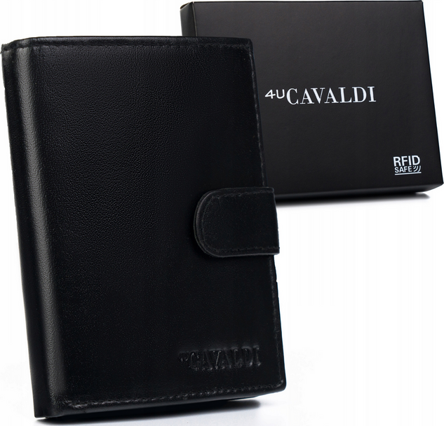 4U Cavaldi Čierna kožená peňaženka B042 [DH] 0800L-P-BS-RFID Veľkosť: ONE SIZE
