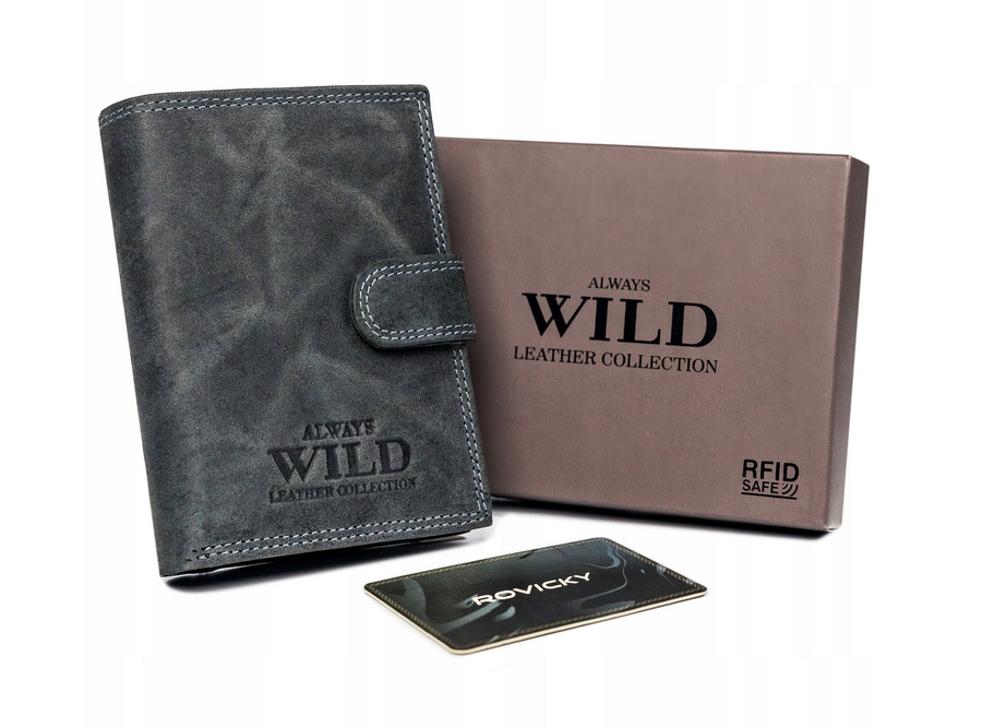 Always Wild Čierna pánska kožená peňaženka A125 N4L-P-CHM-1010 BLACK Veľkosť: ONE SIZE