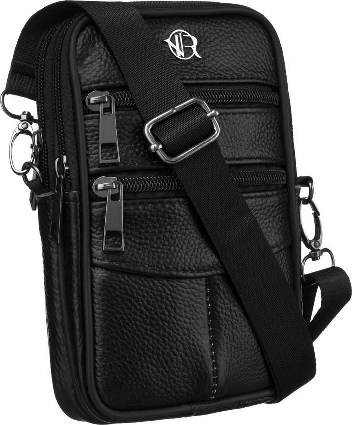 Rovicky čierna dámska mini kabelka z prírodnej kože R-13207-S Veľkosť: ONE SIZE