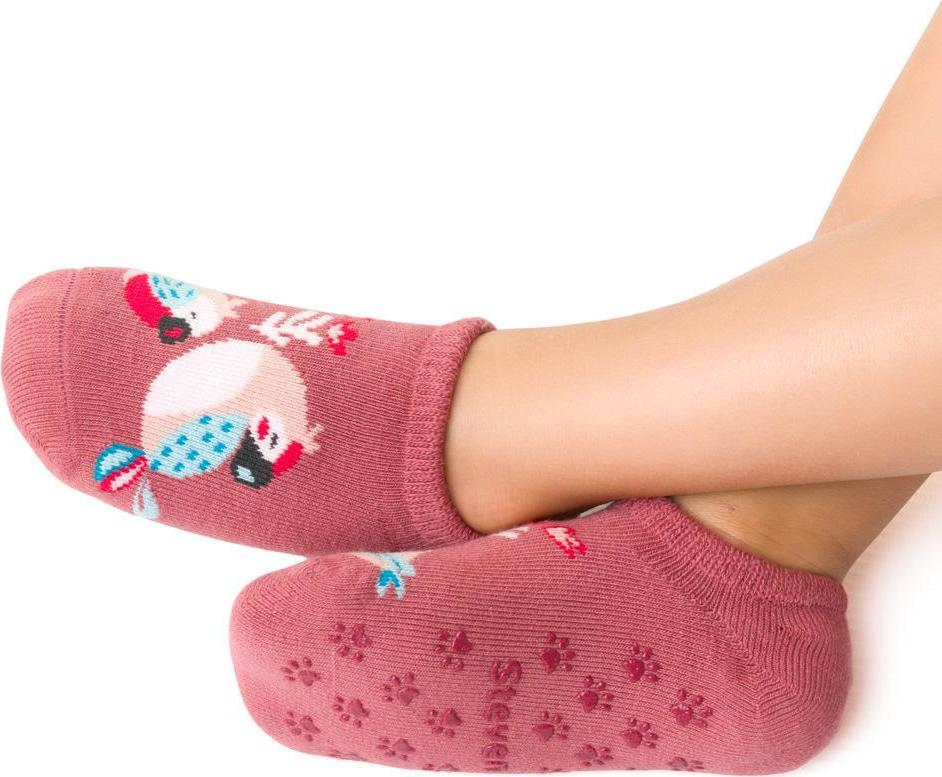 Ružové dievčenské protišmykové ponožky Art.134 XE065, PINK - ABS Veľkosť: 32/34