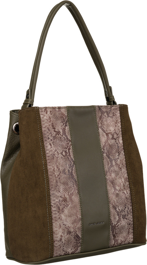 David Jones khaki shopper kabelka s hadím vzorom 6885-4 Veľkosť: ONE SIZE