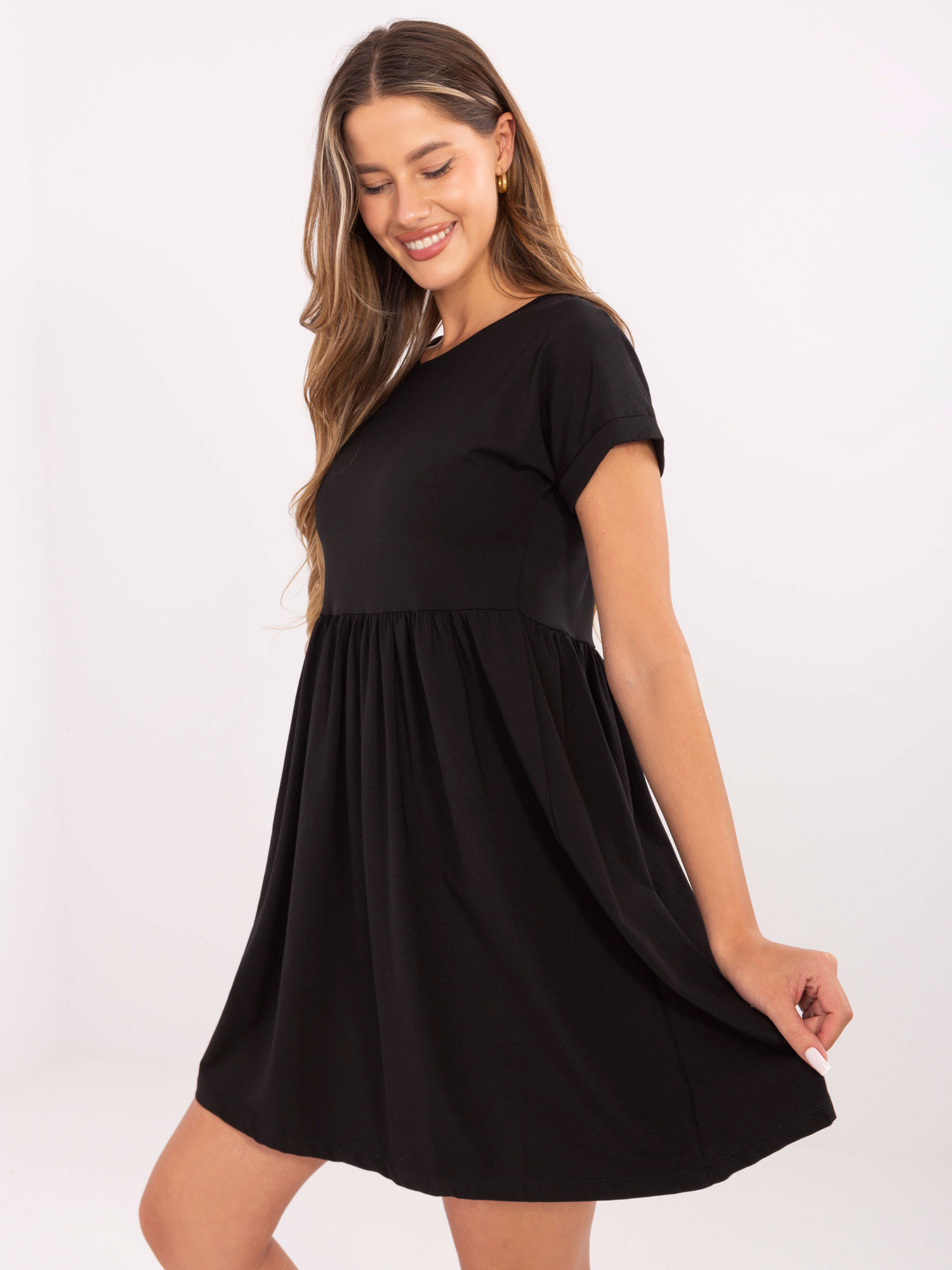 Dámske čierne šaty RV-SK-5672.03P-black Veľkosť: XL