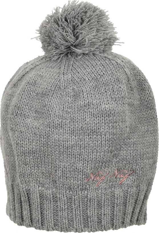 Naf Naf sivá dievčenská čiapka s brmbolcom Veľkosť: 52/54