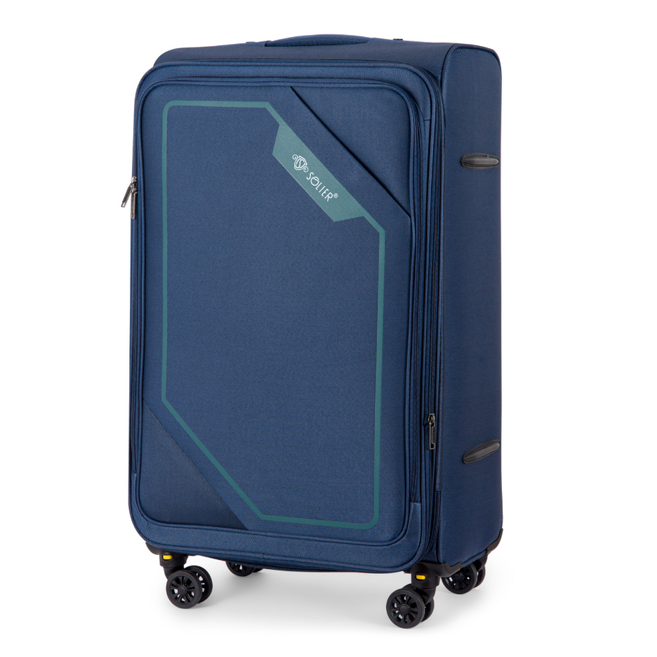 SOLIER tmavomodrý cestovný kufor veľ. M SOFTFLEX STL2240 NAVY GREEN 23) Veľkosť: M