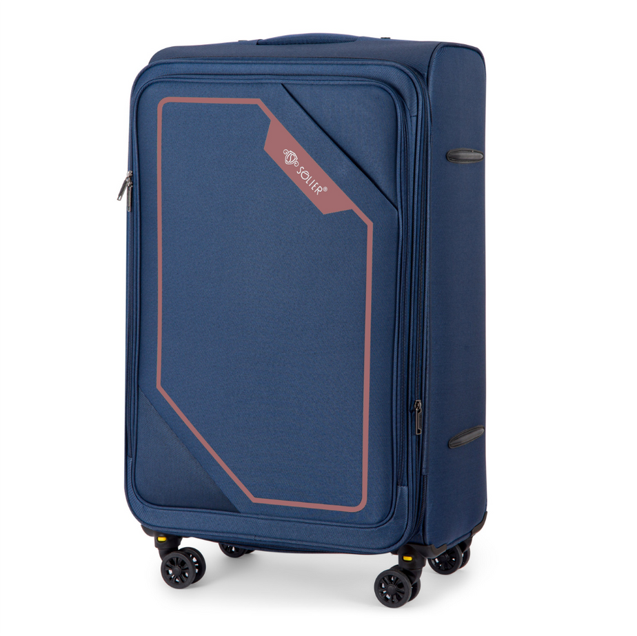 SOLIER tmavomodrý cestovný kufor veľ. M SOFTFLEX STL2240 NAVY BROWN 23) Veľkosť: M