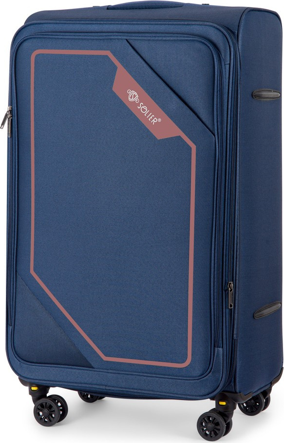 SOLIER tmavomodrý textilný kufor veľ. L SOFTFLEX STL2240 NAVY BROWN 26) Veľkosť: L