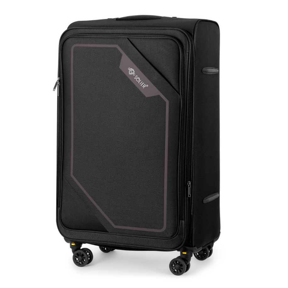 SOLIER čierny textilný kufor veľ. L SOFTFLEX S16 SOFTFLEX STL2240 BLACK COFFE 2) Veľkosť: L
