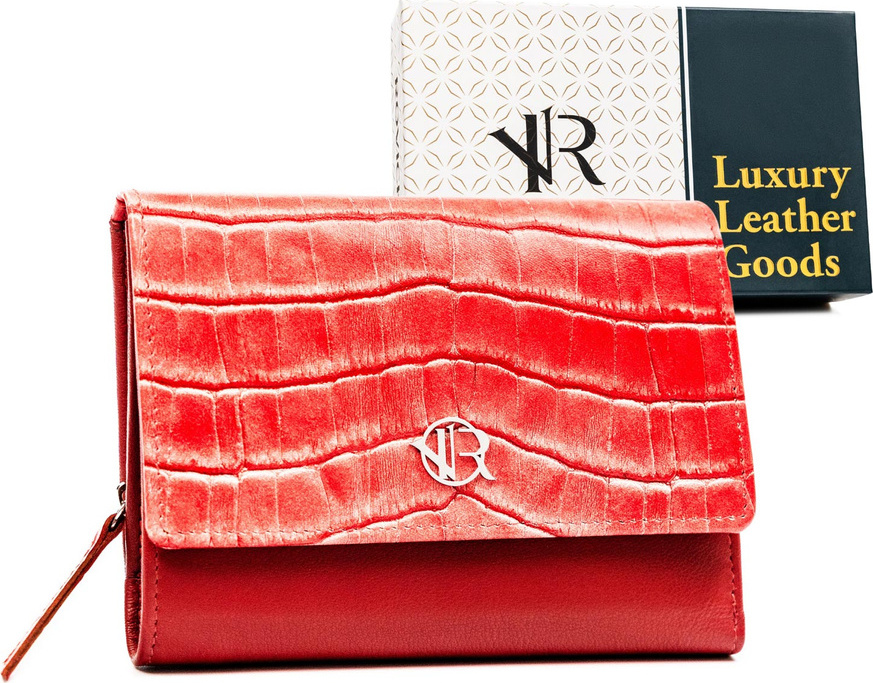 Rovicky Červená kožená peňaženka na patentku V316 RV-3412-SLA Veľkosť: ONE SIZE