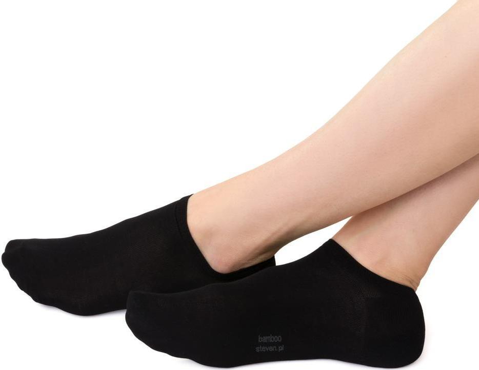 Čierne dámske členkové bambusové ponožky Art.077 WB002, BLACK Veľkosť: 38/40
