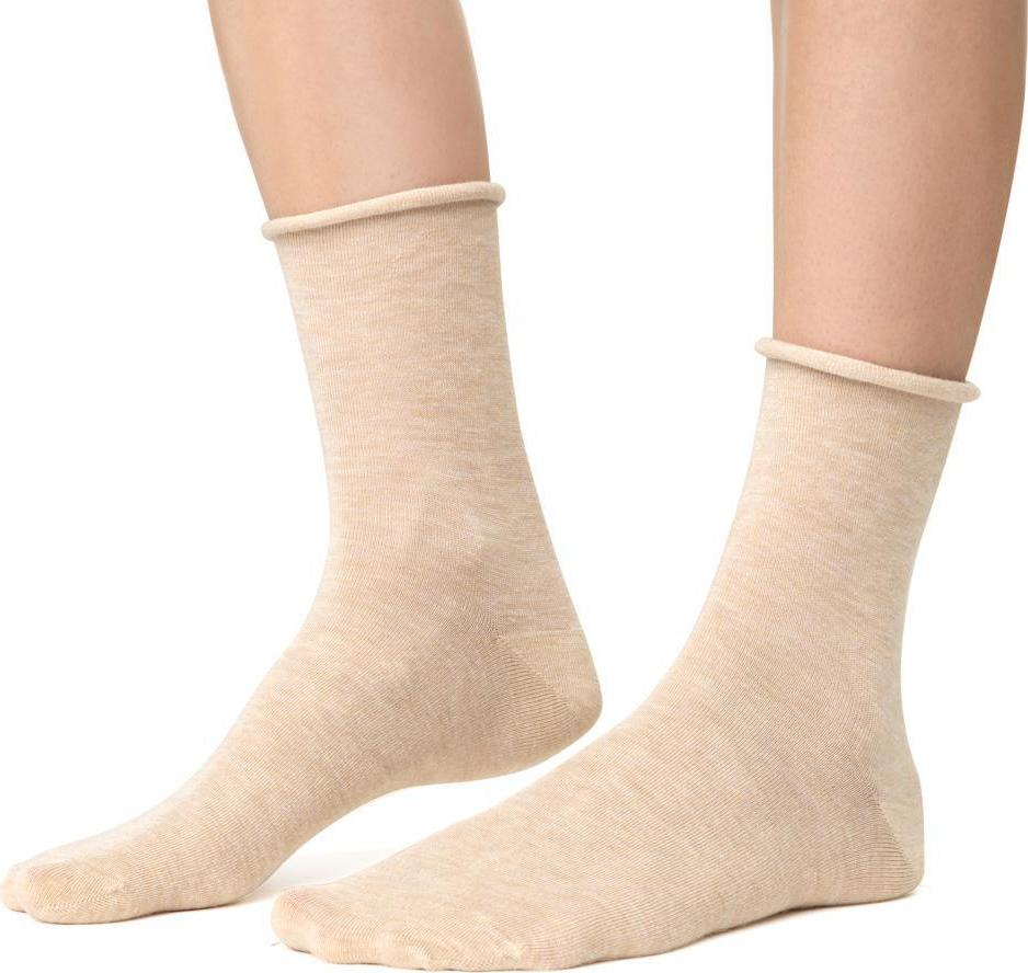 Béžové unisex kašmírové ponožky Art.083 JD001, BEIGE MELANGE Veľkosť: 38/40
