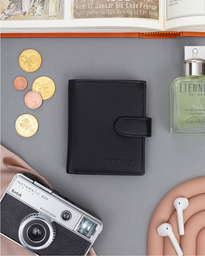 4U Cavaldi čierna kožená pánska peňaženka B049 0036L-PDM-BP Veľkosť: ONE SIZE