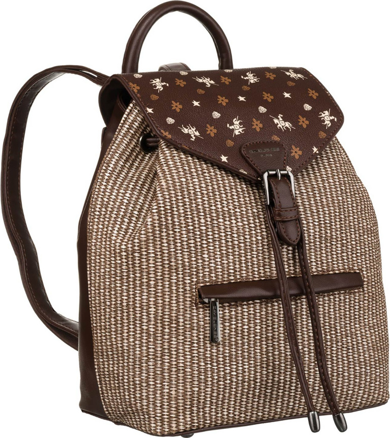 David Jones hnedý elegantný dámsky batoh s jemným vzorom 6875-3 Veľkosť: ONE SIZE