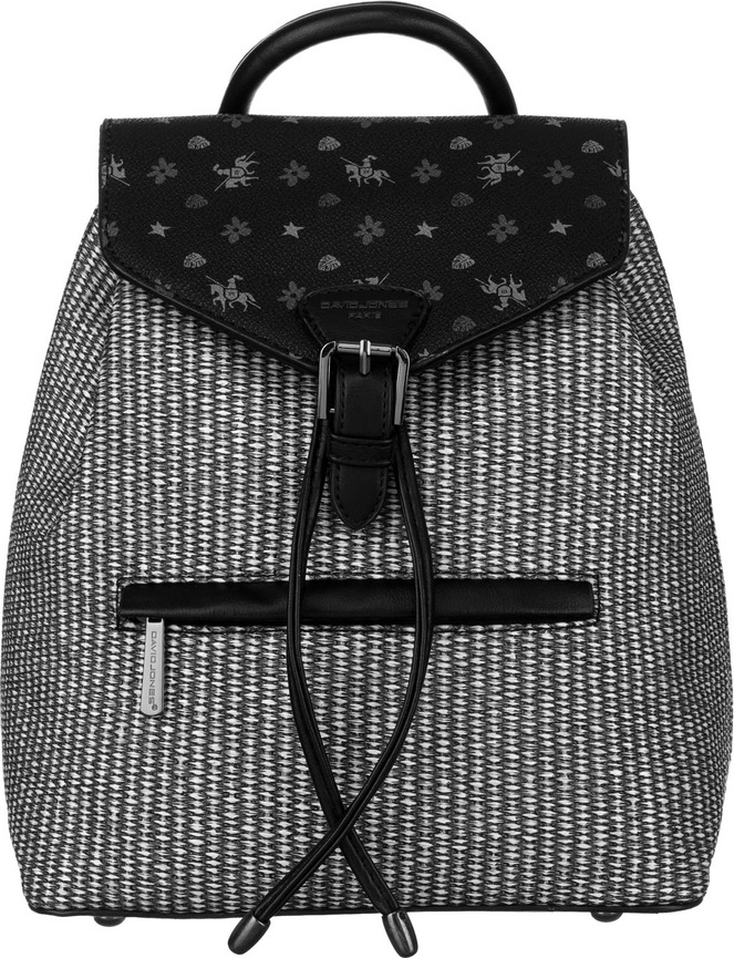 David Jones čierny elegantný dámsky batoh s jemným vzorom - 6875-3 Veľkosť: ONE SIZE