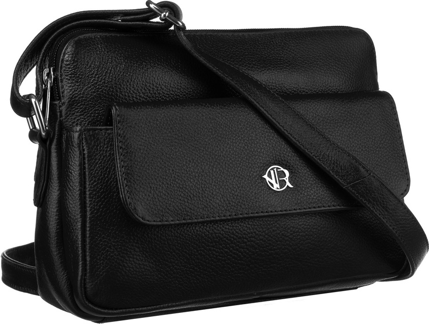 Rovicky Čierna crossbody taška so strieborným kovaním R-TSL-10-CPDM Veľkosť: ONE SIZE