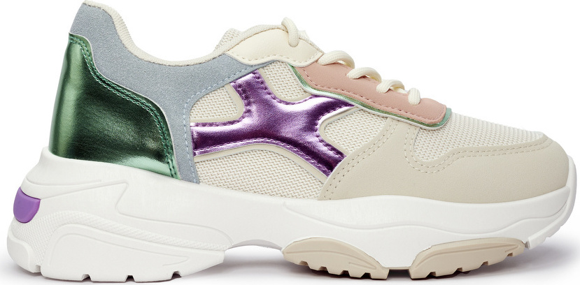 Sneakersy dámske smotanové s lesklými aplikáciami BL378MIX Veľkosť: 36