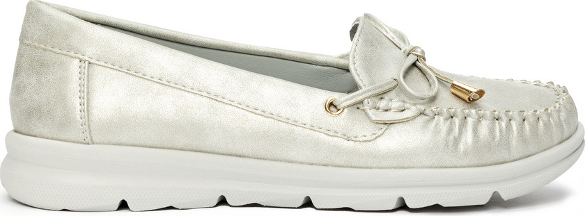 Strieborné pohodlné mokasíny z ekokože VE05S Veľkosť: 36