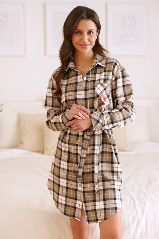 Elegantná károvaná viskózová košeľa Veľkosť: L/XL