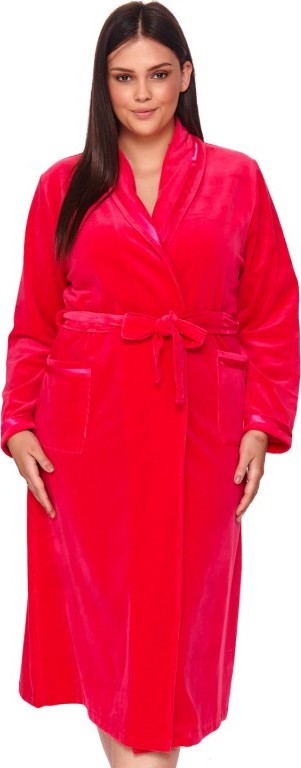 Červený velúrový elegantný župan Veľkosť: M