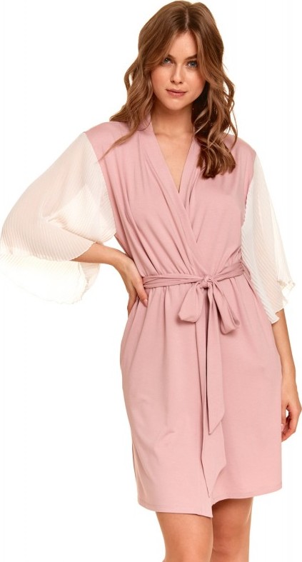 Ružový bambusový župan s priesvitnými rukávmi Veľkosť: S