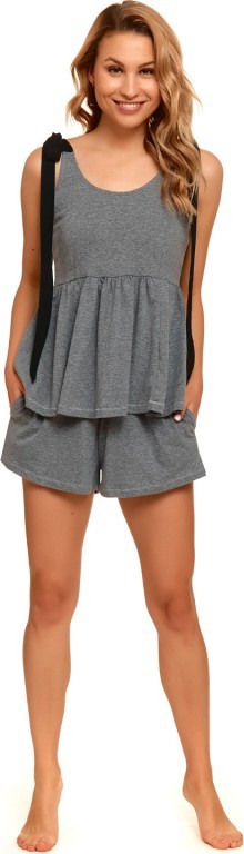 Sivé krátke pyžamo so zaväzovaním na ramenách Veľkosť: XL