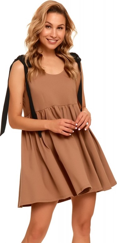 Hnedá nočná košieľka z organickej bavlny na zaväzovanie v ramenách Veľkosť: XL