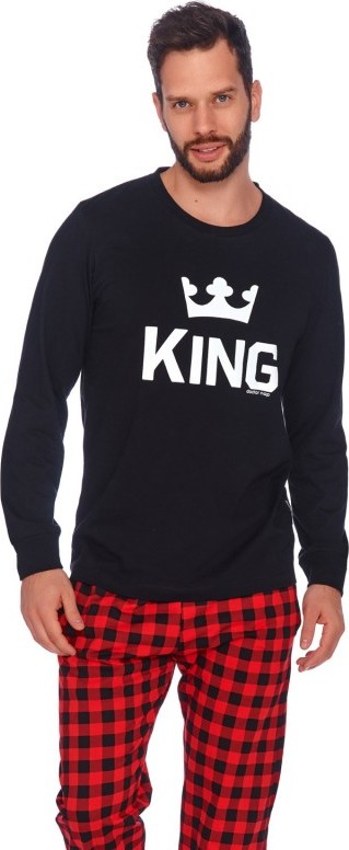Čierno-červené dlhé pyžamo KING Veľkosť: S