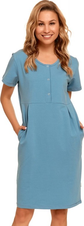 MODRÁ DOJČIACA KOŠEĽA S PATENTKAMI Veľkosť: S