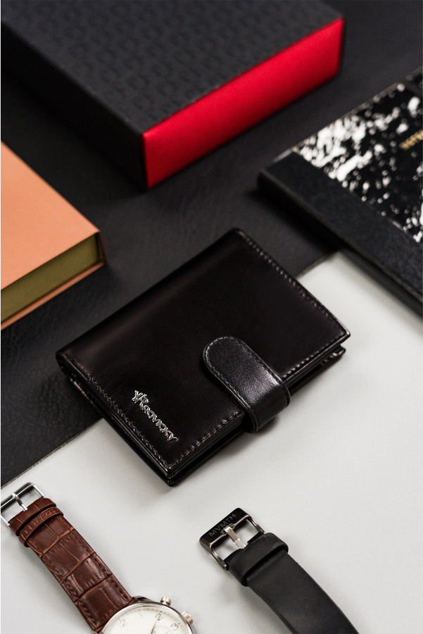 Rovicky čierna kožená pánska peňaženka L234 RV-8191L-AAX Veľkosť: ONE SIZE