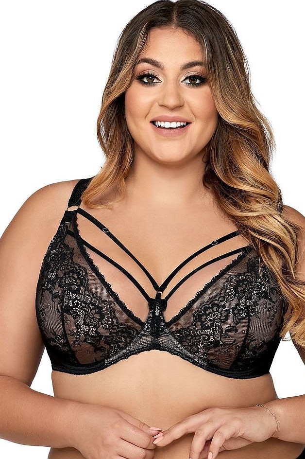 Čierna čipková podprsenka Ava 1824 Black Maxi Veľkosť: 80K