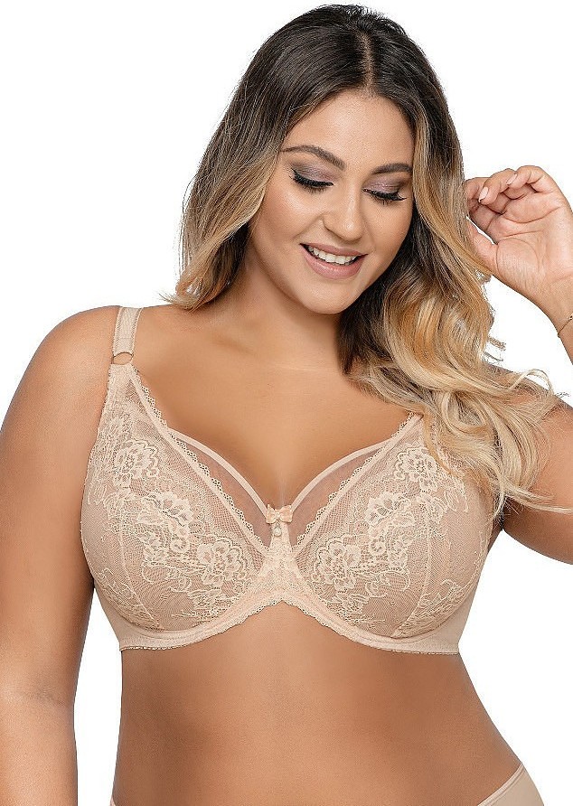 Béžová čipková podprsenka Ava 1824 Beige Maxi Veľkosť: 85J