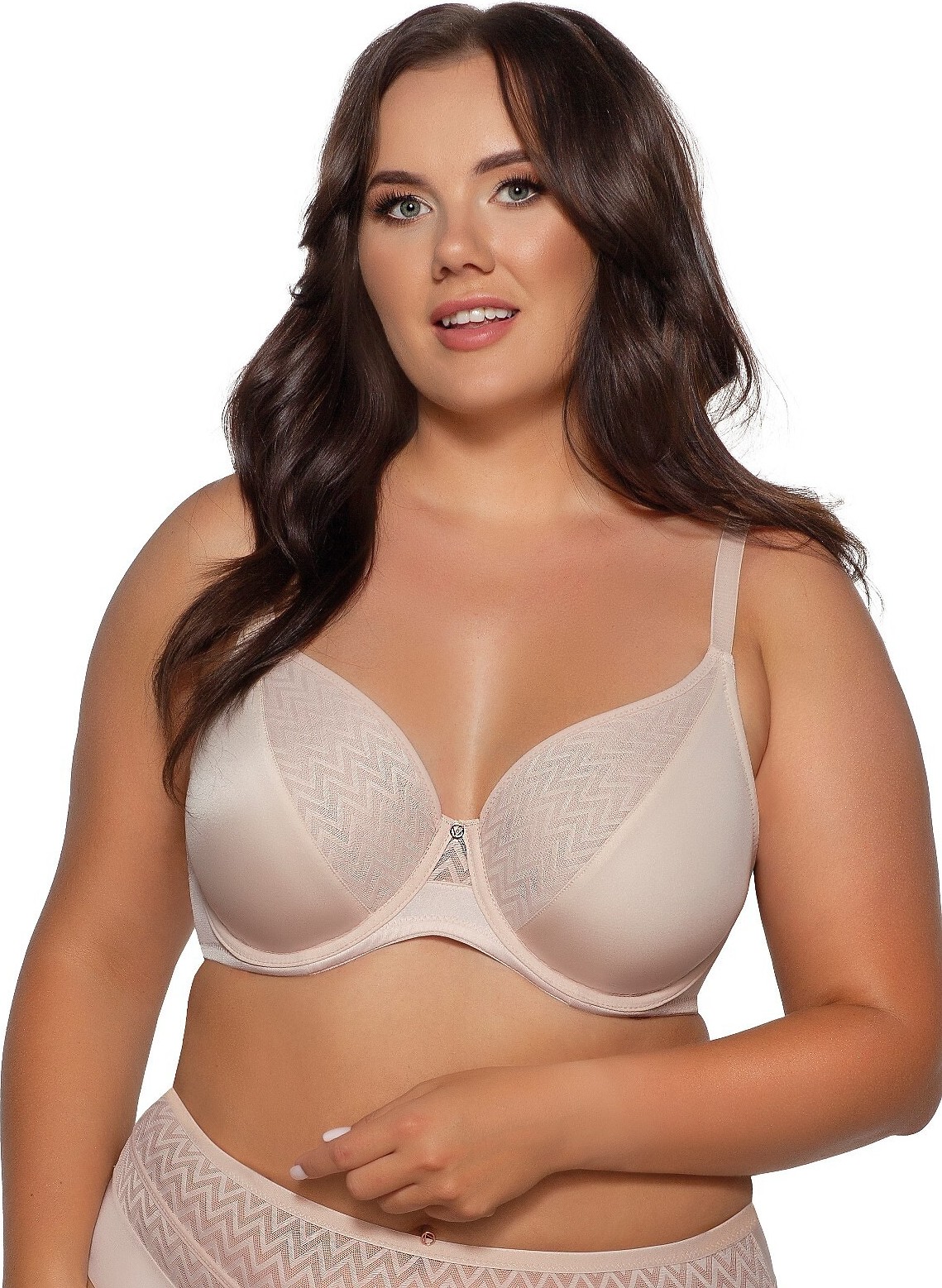 Polovystužená zdobená podprsenka Ava 2103 Maxi Veľkosť: 95H, Barva: Béžová