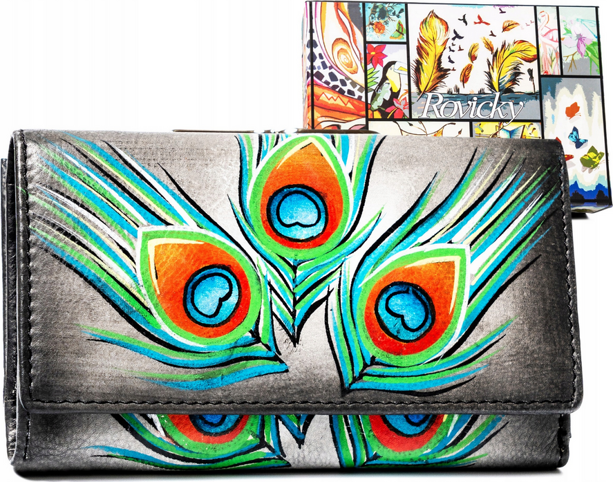 Rovicky sivá dámska peňaženka s farebnými vzormi V359 R-N55020-ART Veľkosť: ONE SIZE
