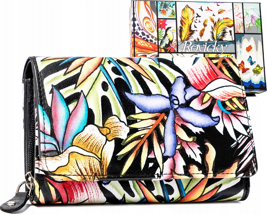 Rovicky stredná peňaženka s farebnými vzormi V353 R-N0493-ART Veľkosť: ONE SIZE