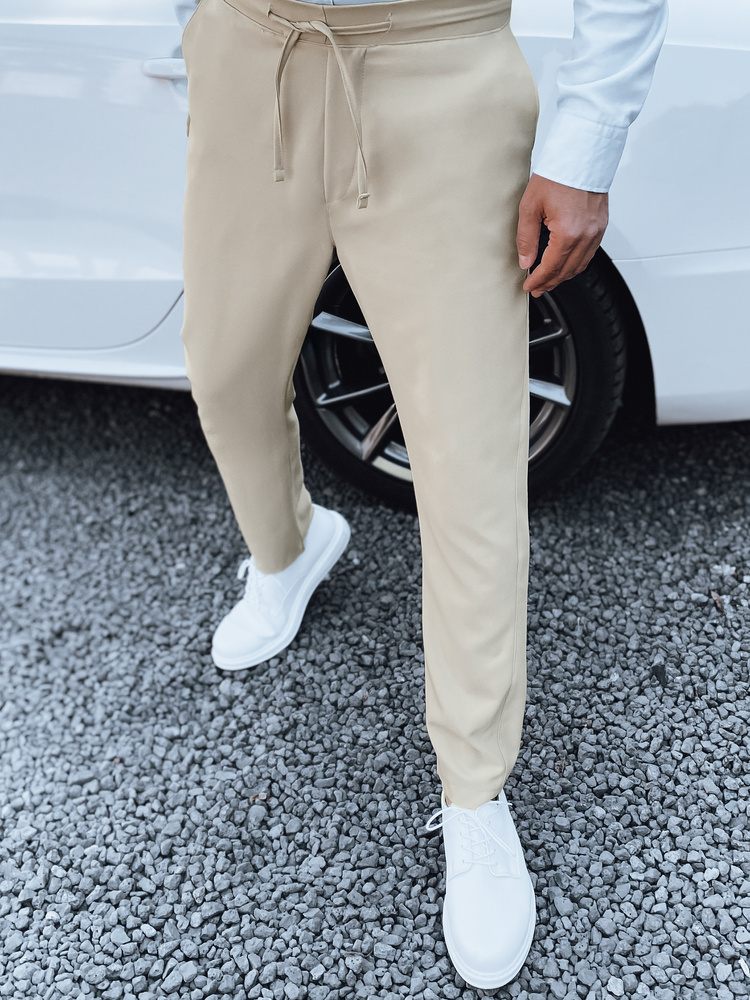 Béžové ležérne pánske nohavice Dstreet UX4414 Veľkosť: 36