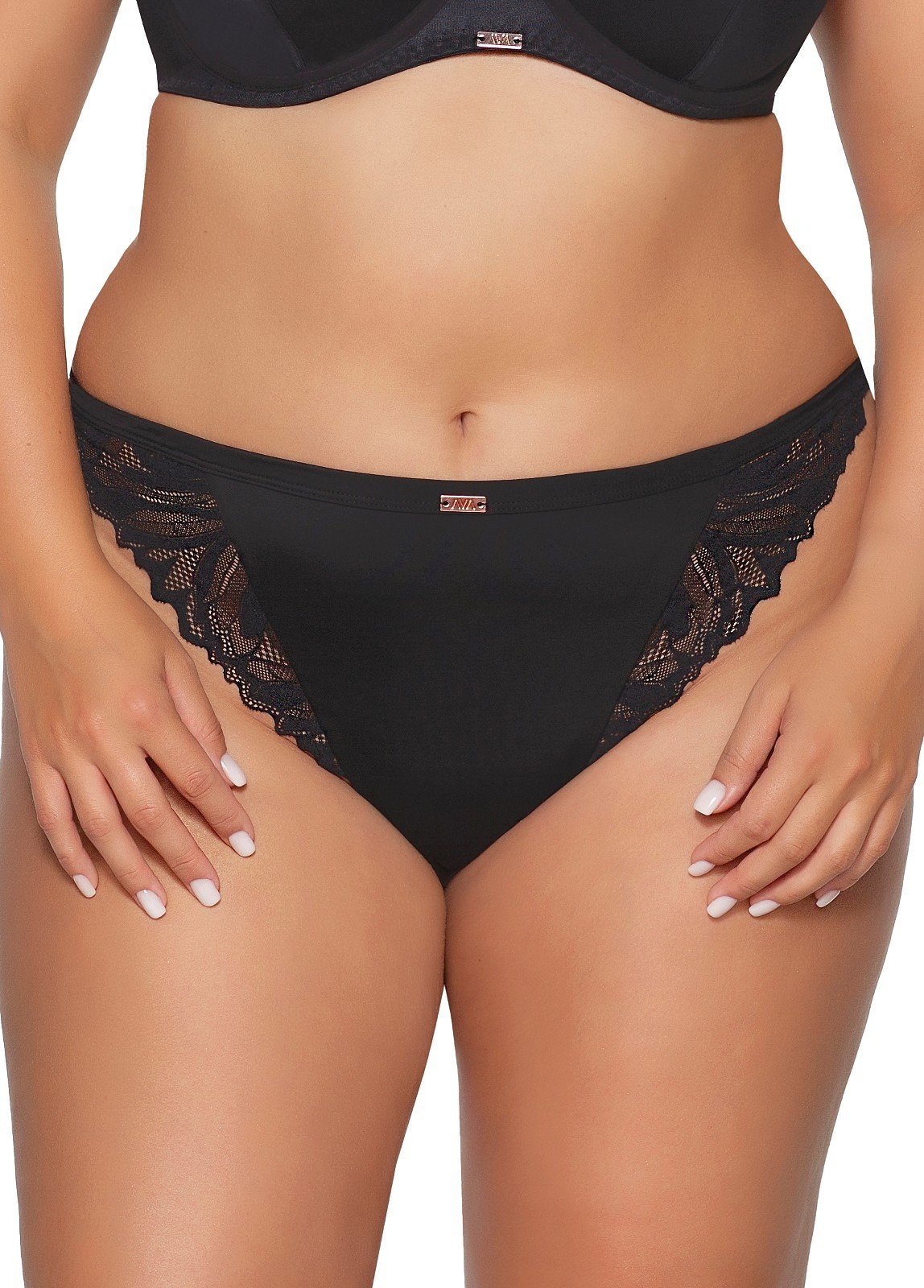 Čipkové brazílky Ava 2106/B Veľkosť: 2XL, Barva: čierna