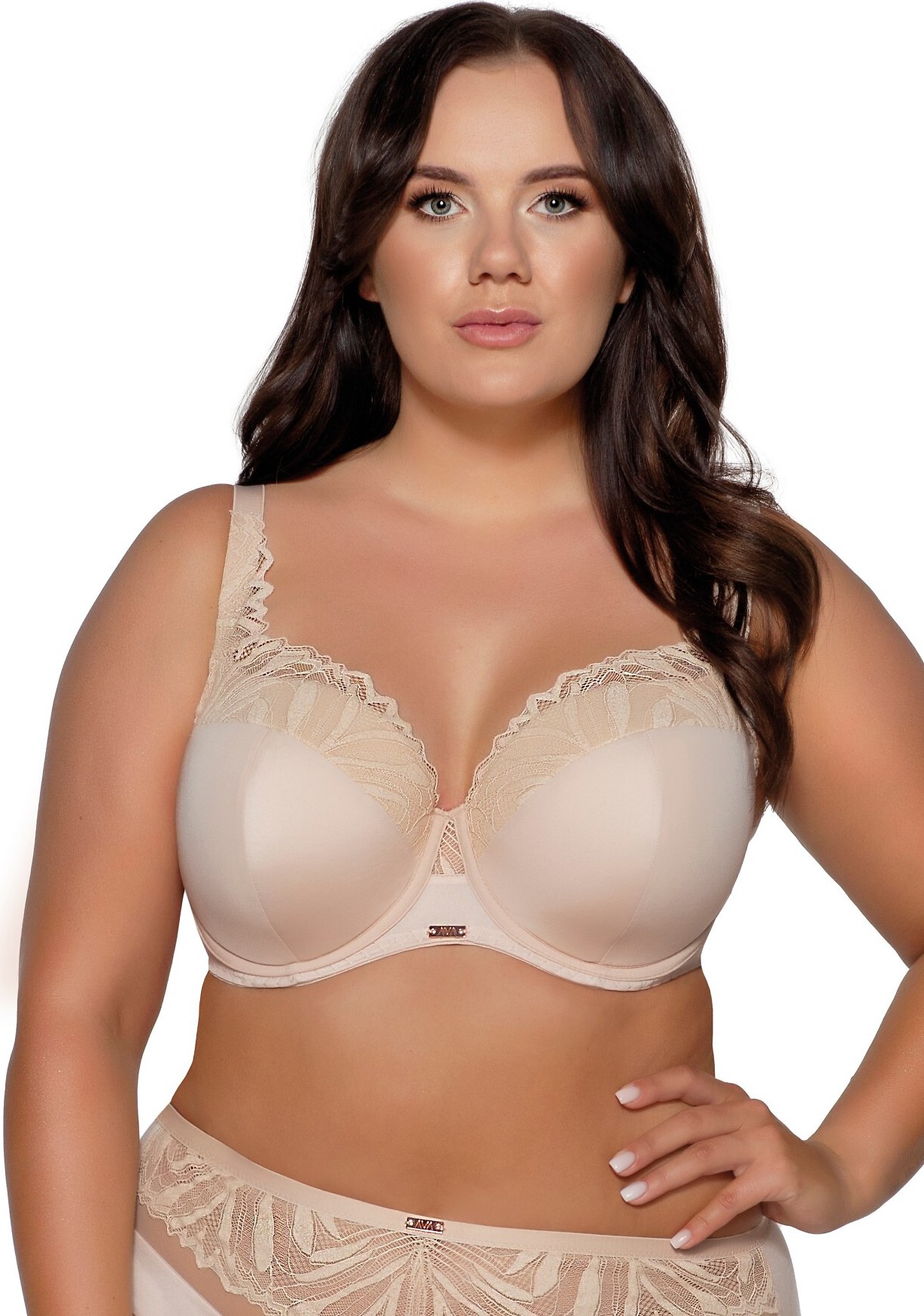 Čipková vystužená podprsenka Ava 2107 Veľkosť: 90B, Barva: Béžová