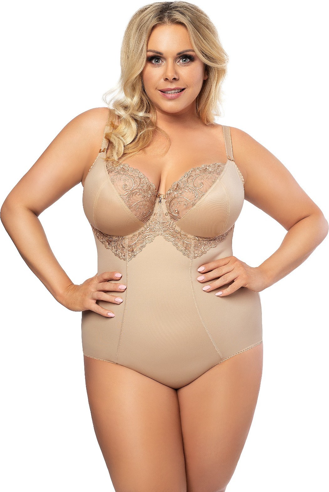Body s čipkou Gorsenia Gala K 356 Veľkosť: 80D, Barva: Béžová
