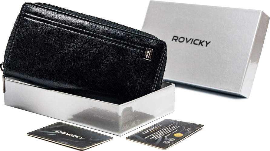 Rovicky čierna veľká kožená peňaženka V351 CPR-8931-BAR Veľkosť: ONE SIZE