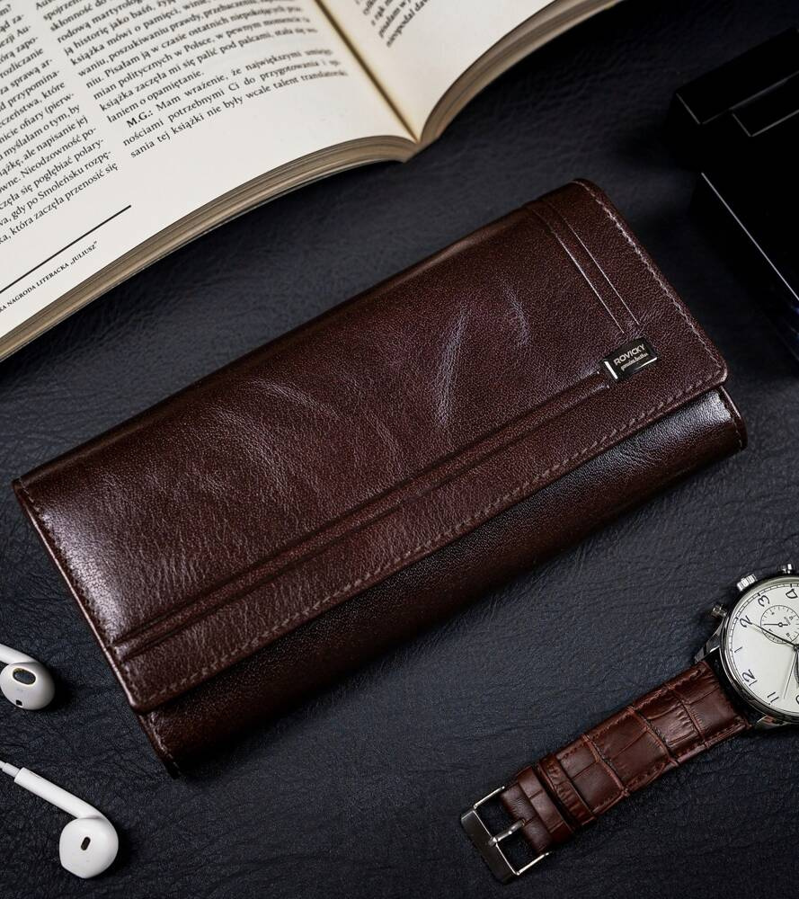 Rovicky tmavohnedá veľká peňaženka s ochranou RFID V350 CPR-8787-BAR Veľkosť: ONE SIZE