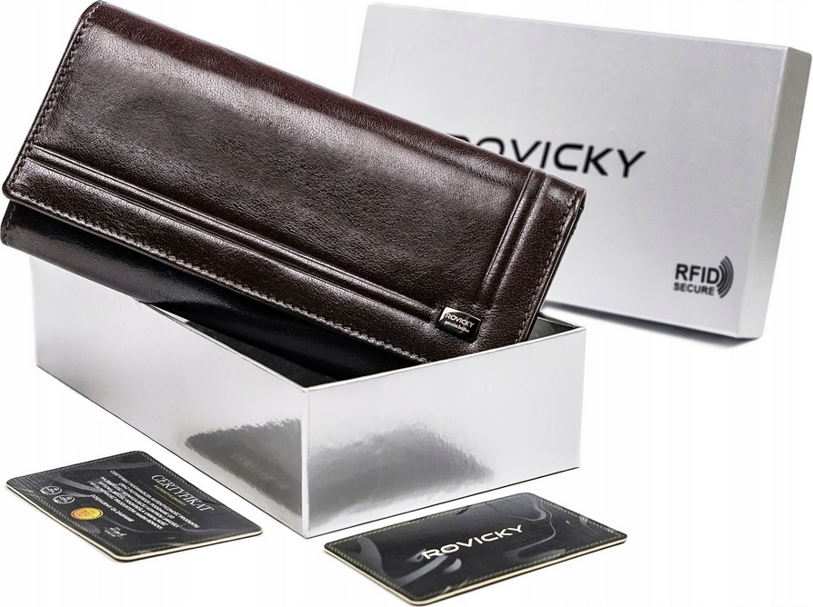 Rovicky tmavohnedá veľká peňaženka s ochranou RFID V350 CPR-8787-BAR Veľkosť: ONE SIZE