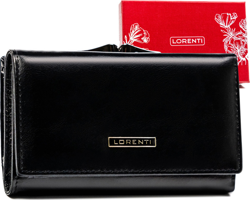 Lorenti čierna hladká kožená peňaženka S320 55020-GBL Veľkosť: ONE SIZE