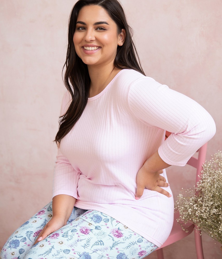 Ružovo-modré kvetované pyžamo Taro Amora Plus 3008 3/4 2XL-3XL Z24 Veľkosť: 3XL