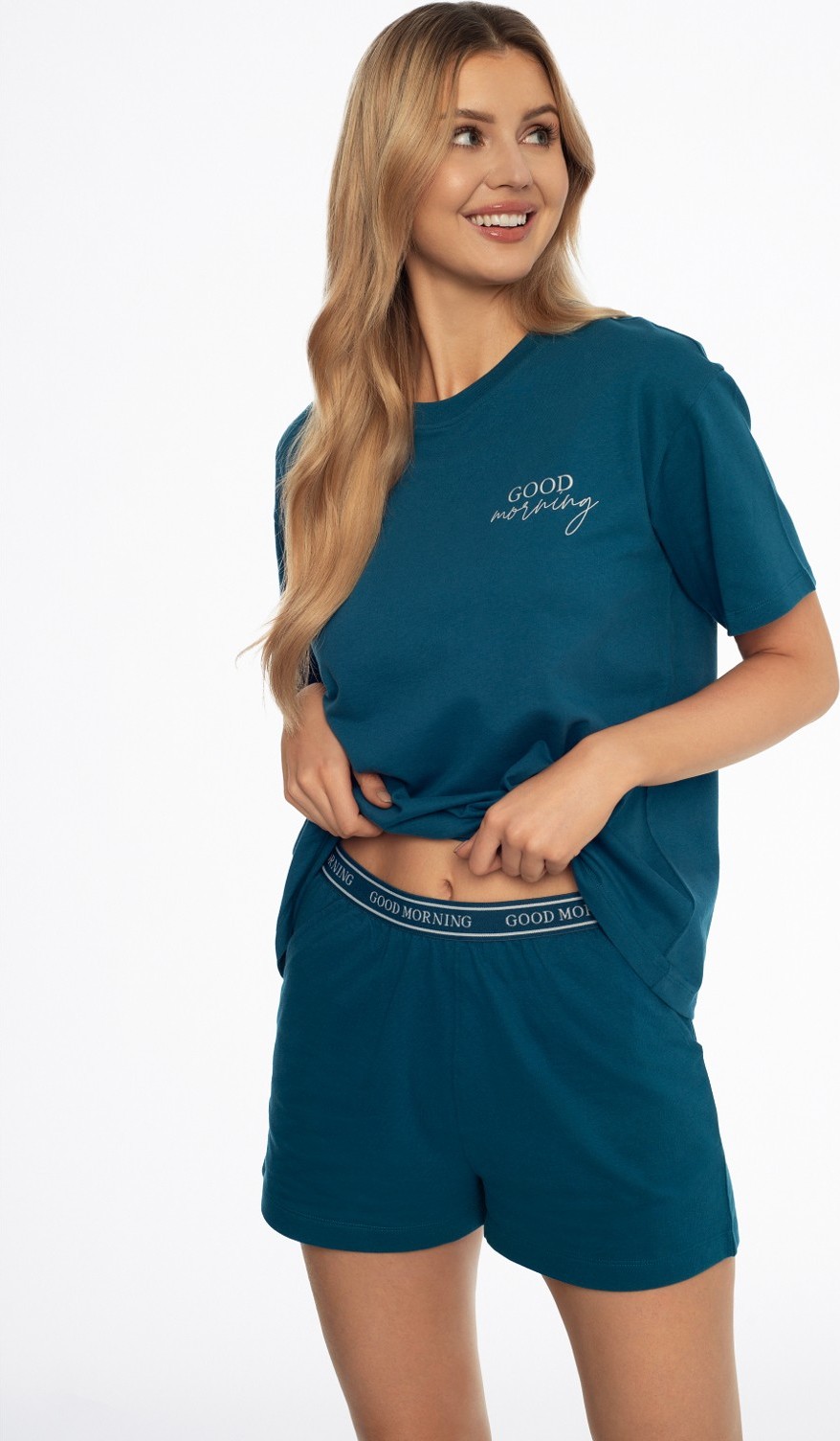 Krátke voľné pyžamo Henderson Ladies Abstract 41314 S-2XL Veľkosť: S, Barva: smaragdová