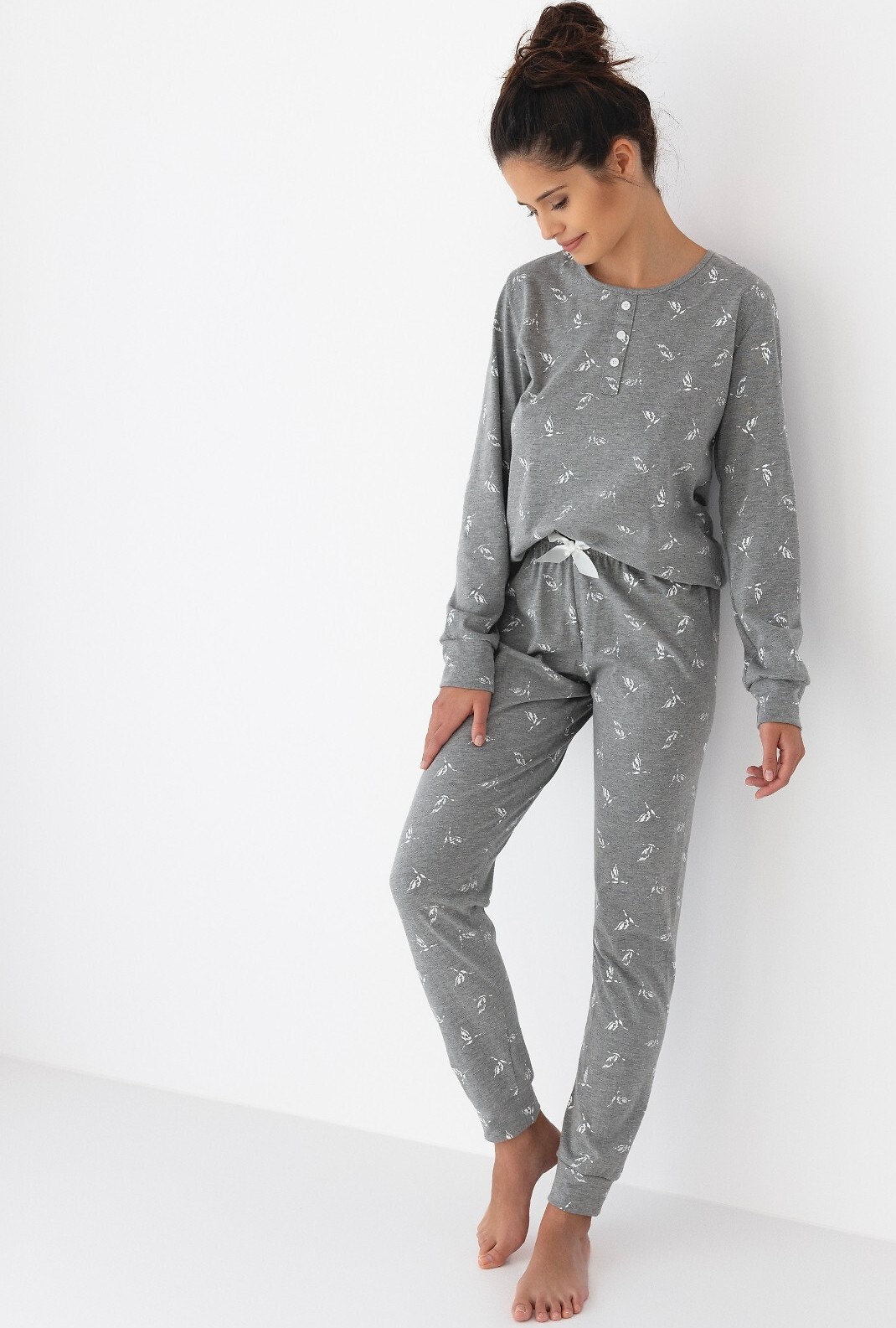 Sivé dlhé pyžamo Sensis Nephele dł/r S-XL Veľkosť: XL