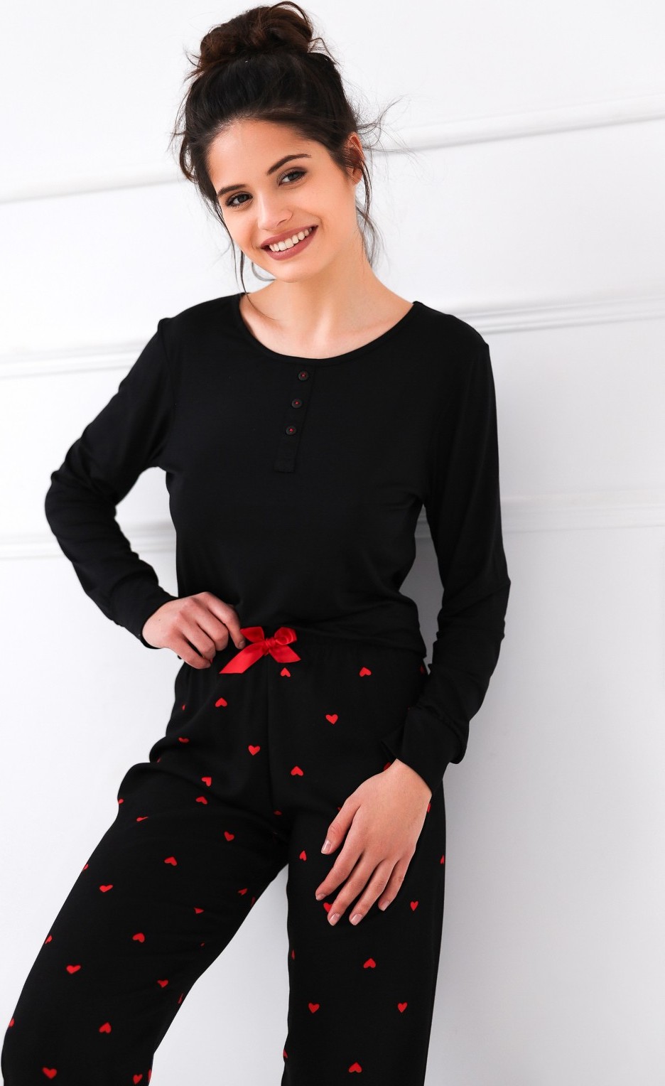 Čierne pyžamo Sensis Eternity dł/r S-XL Veľkosť: L