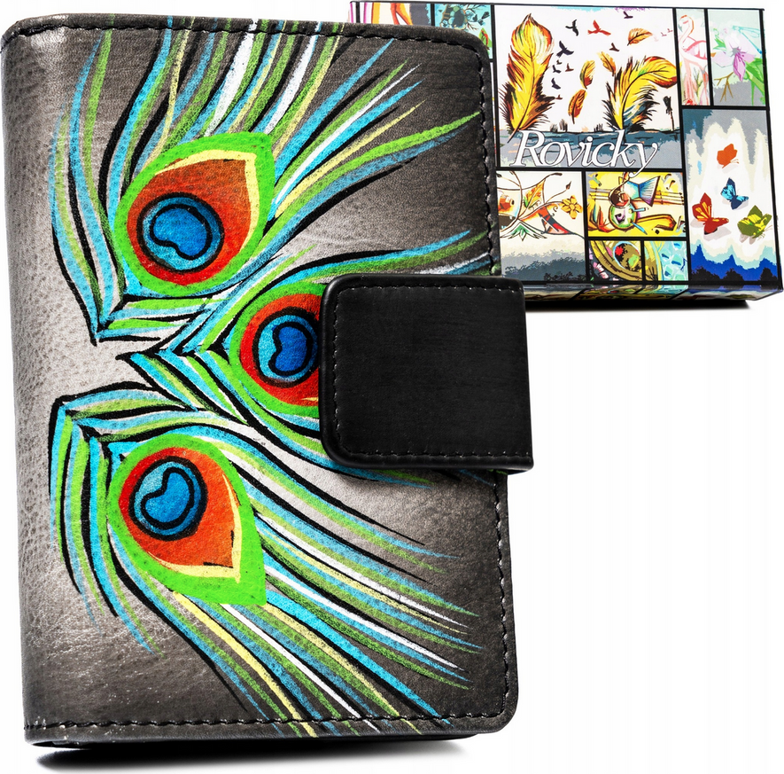 Rovicky sivá peňaženka s farebnými vzormi V347 R-N109-ART Veľkosť: ONE SIZE
