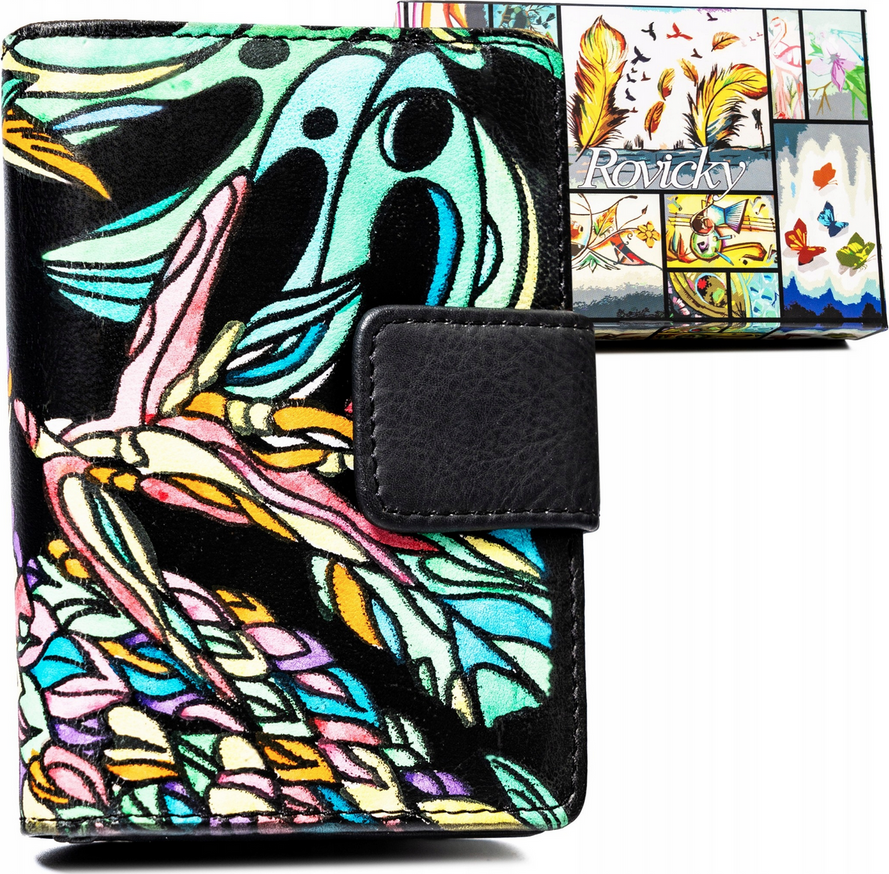 Rovicky malá peňaženka s mintovo-farebnými vzormi V346 R-N109-ART Veľkosť: ONE SIZE