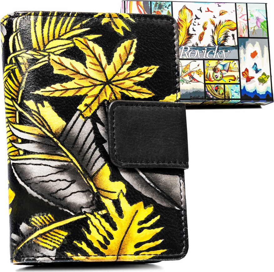 Rovicky malá peňaženka so žltými vzormi V345 R-N109-ART Veľkosť: ONE SIZE